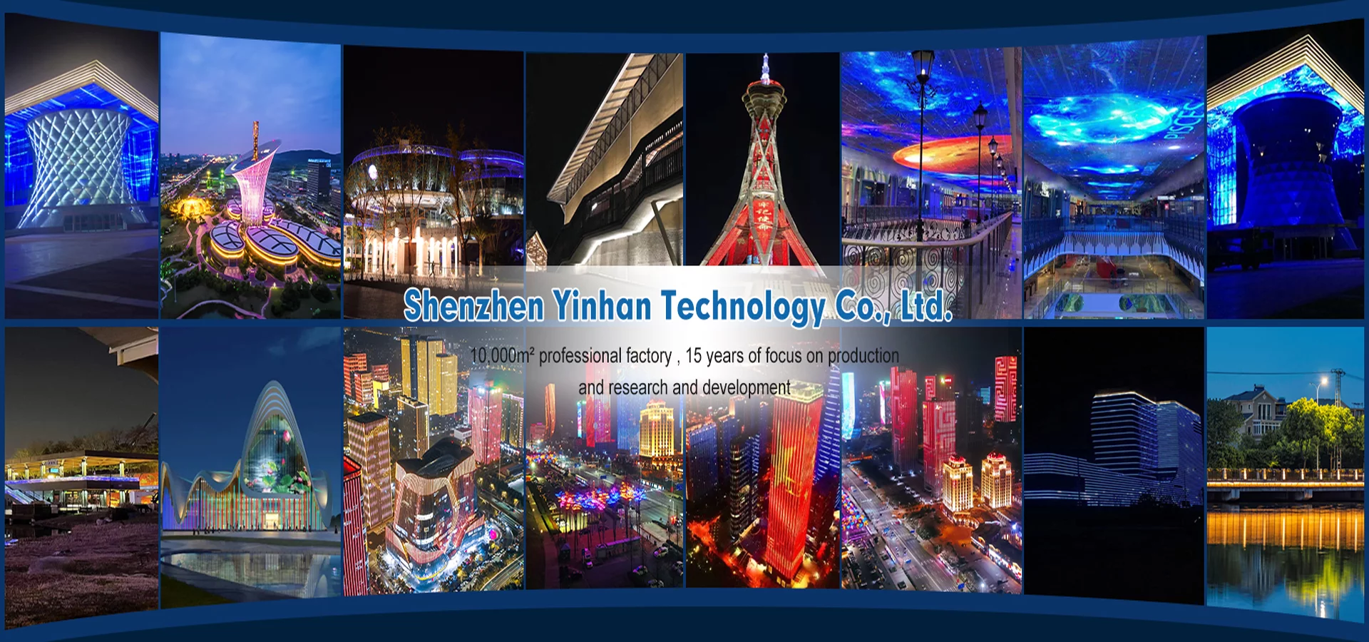 Case display of various LED display projects around the world