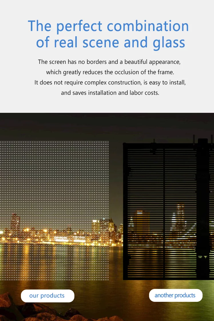 P15.6 High Transparency Full Color Advertising Display LED Grille Screen - High Brightness LED Grid Screen in England