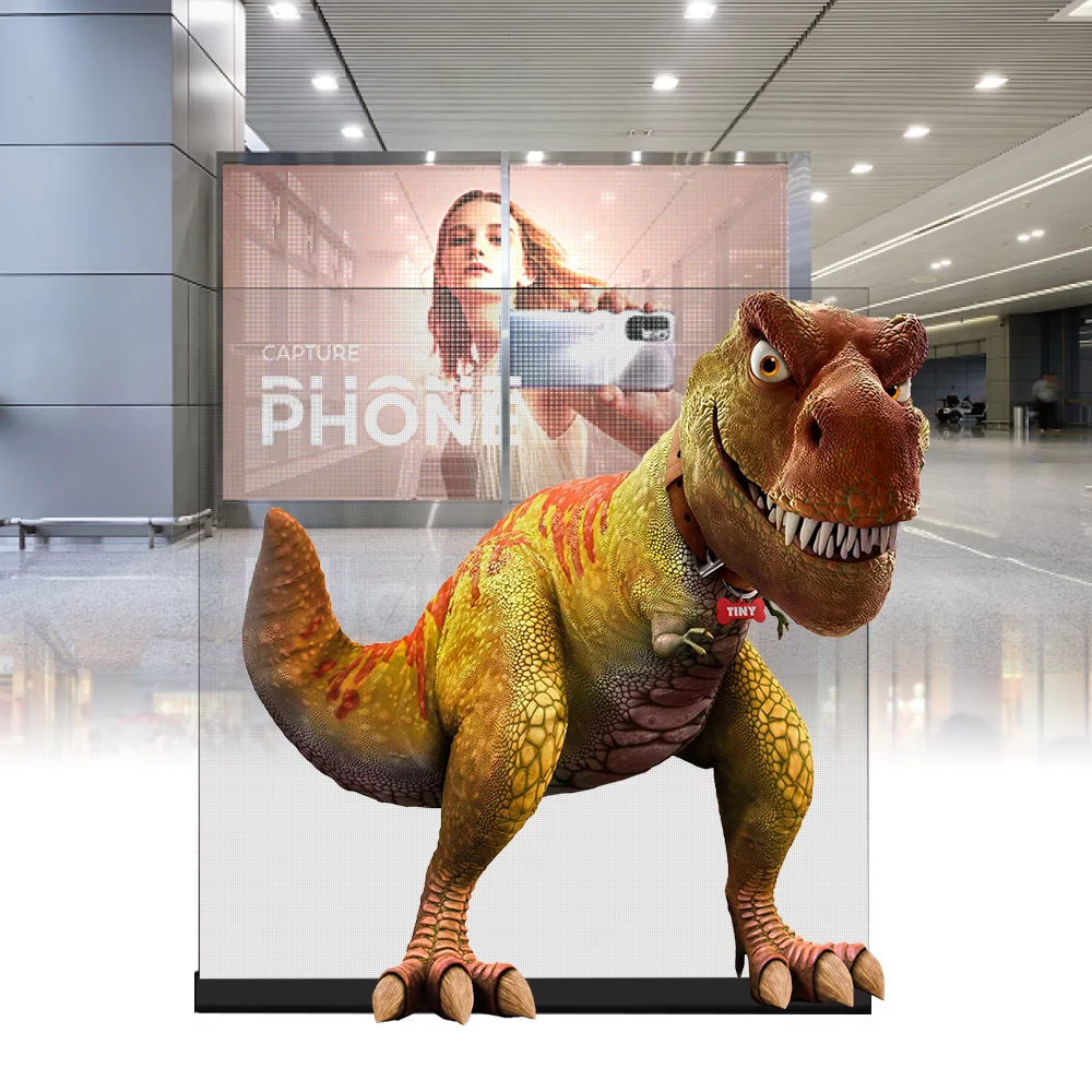 P3.91 Indoor Hologram LED Display Advertising Price & P6 3D Transparent LED Display for Glass Wall