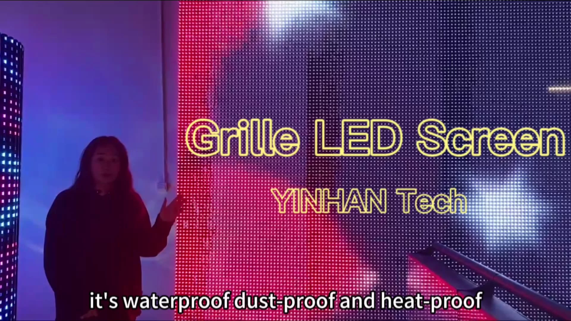 P10.4 Full Color Outdoor Led Grille Screen Of Shop Window Waterproof High Brightness Led Video Wall