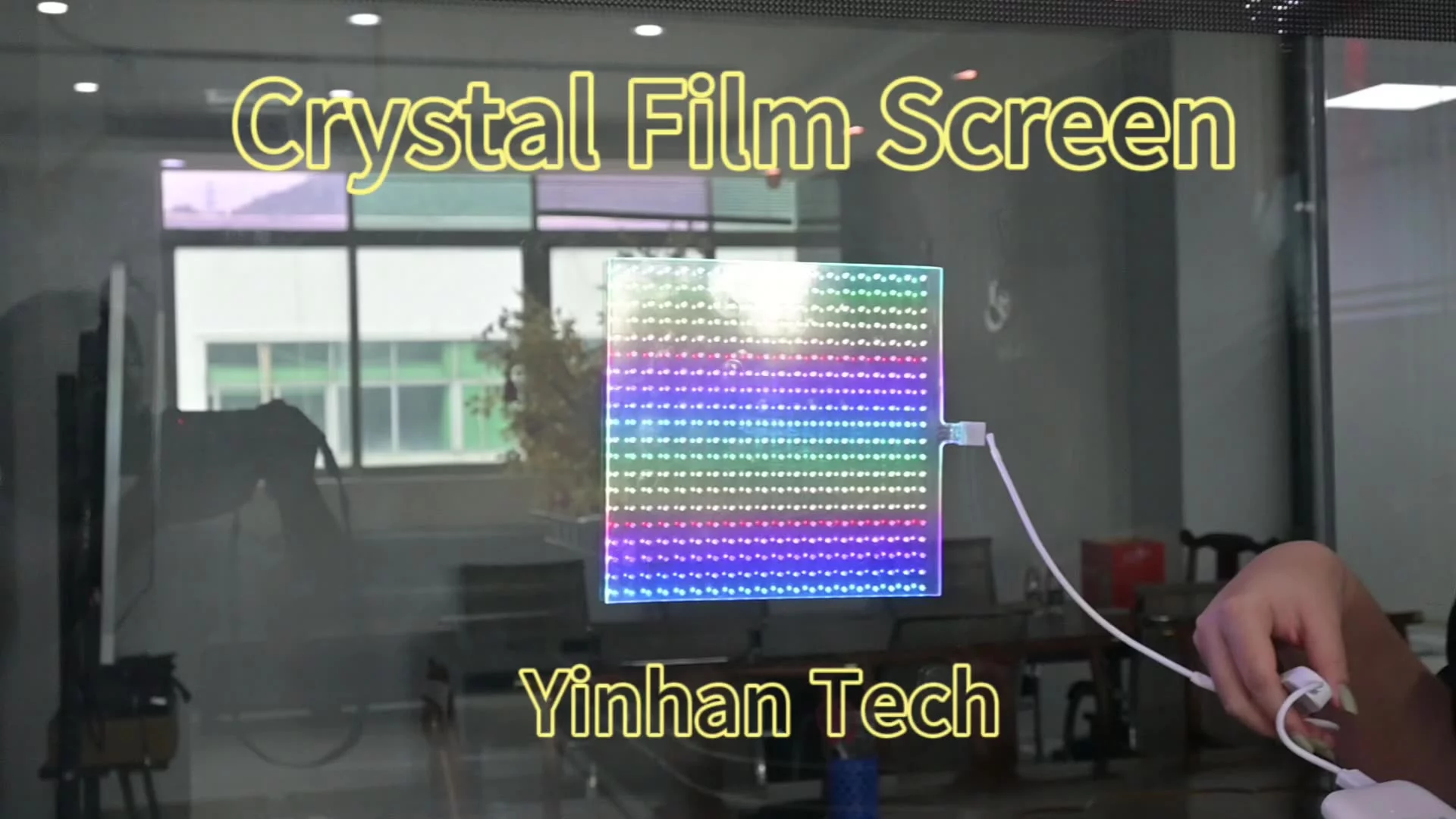 Indoor Outdoor Adhesive Transparent Flexible Led Film Crystal Screen Display Transparent Led Film Screen For Glass Big Building